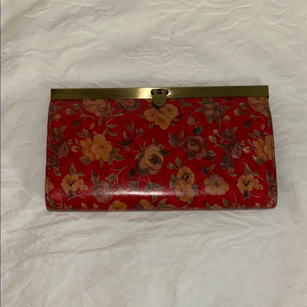 Patricia Nash Red and Yellow Floral Clutch Wristlet